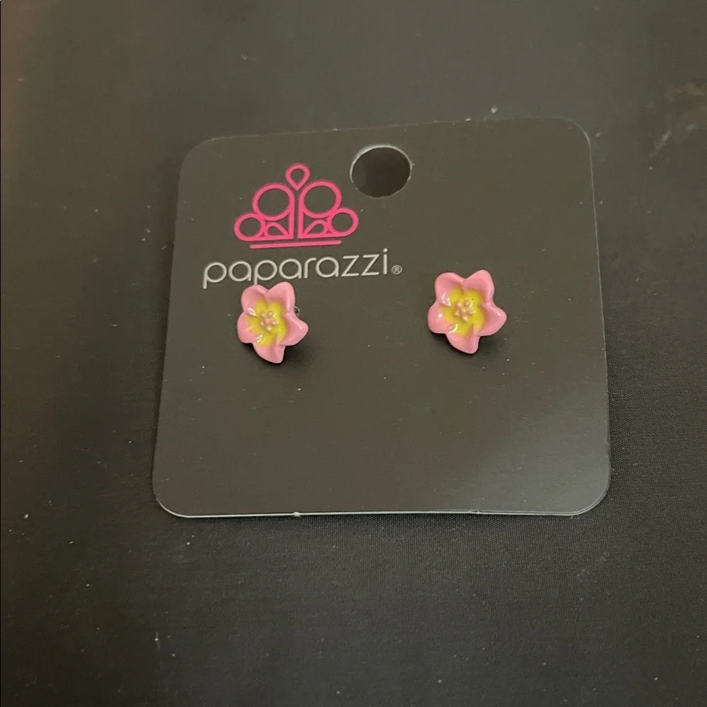 Paparazzi Pink Blossom Kids Earrings
